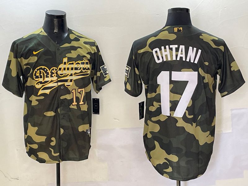 Men Los Angeles Dodgers 17 Ohtani Camo Joint Name 2025 Nike MLB Jersey style 11